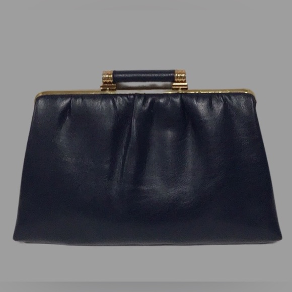 Vintage Ande Blue Faux Leather Frame Purse, 1960-70s - Picture 3 of 11